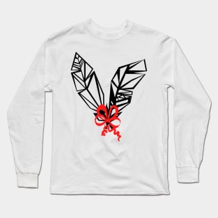 Two bird feathers and a red ribbon Long Sleeve T-Shirt